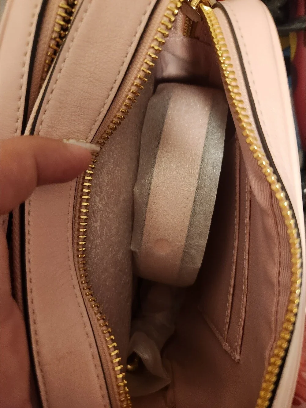 Coach Light Pink Pebble Leather Mini Carey with Gold Logo- NEW NO TAGS